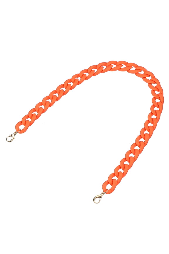 Acrylic Purse Strap, 23.6 Inch Matte Bag Chain Shoulder Purse Clutches Strap Replacement Bag Chain with Buckle for Handbag, Shoulder Bag Crossbody, Fluorescent Orange
