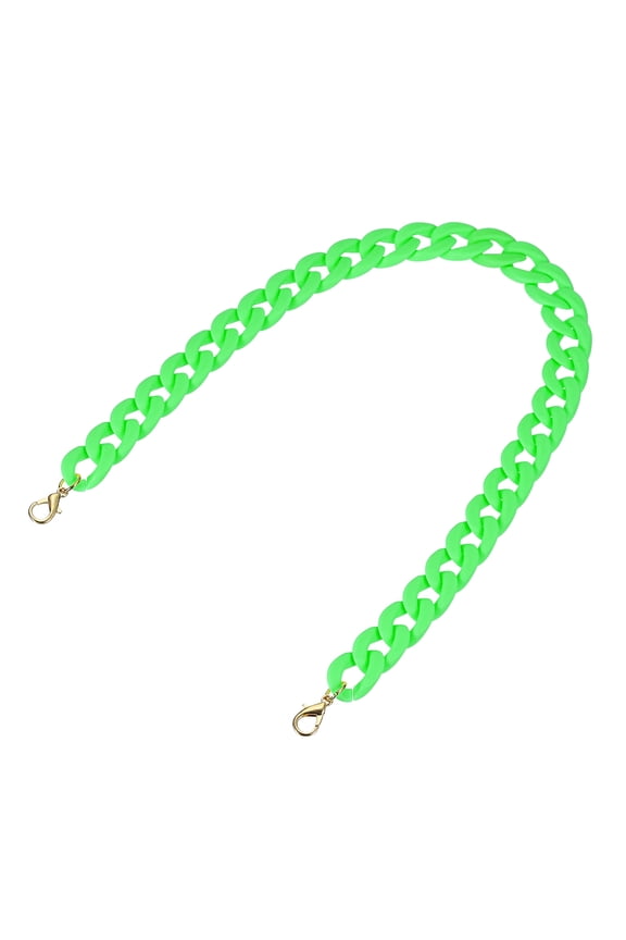 Acrylic Purse Strap, 23.6 Inch Matte Bag Chain Shoulder Purse Clutches Strap Replacement Bag Chain with Buckle for Handbag, Shoulder Bag Crossbody, Fluorescent Green