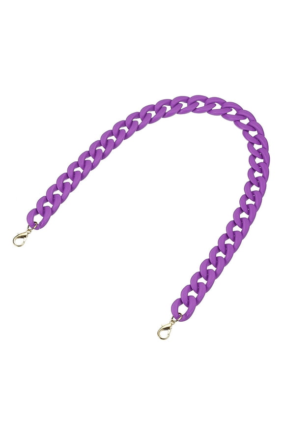 Acrylic Purse Strap, 23.6 Inch Matte Bag Chain Shoulder Purse Clutches Strap Replacement Bag Chain with Buckle for Handbag, Shoulder Bag Crossbody, Pure Purple