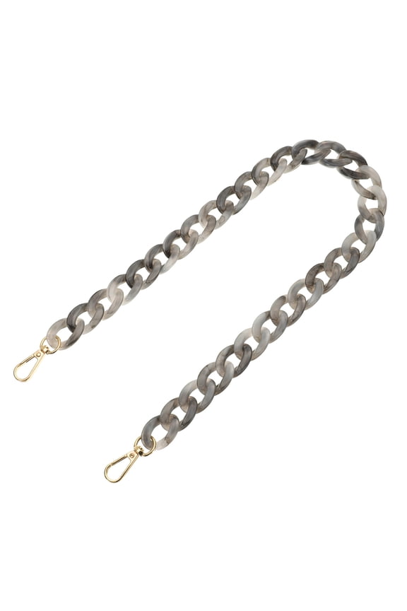 Acrylic Purse Strap, 24 inch Acrylic Chain Purse Straps Replacement Luxury Handbag Strap Fashionable Purse Clutches Handles, Gray Black