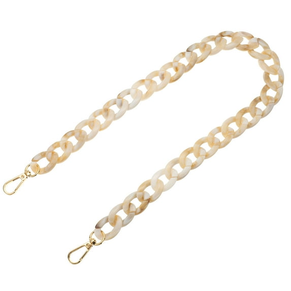 Uxcell Acrylic Purse Strap, 24 inch Acrylic Chain Purse Straps Replacement Luxury Handbag Strap Fashionable Purse Clutches Handles, White Brown