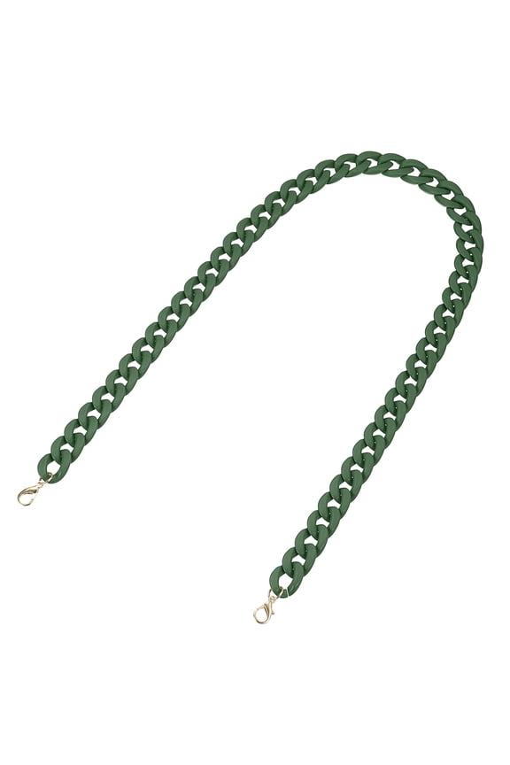 Acrylic Purse Strap, 35.4 Inch Matte Bag Chain Shoulder Purse Clutches Strap Replacement Bag Chain with Buckle for Handbag, Shoulder Bag Crossbody, Olive Green