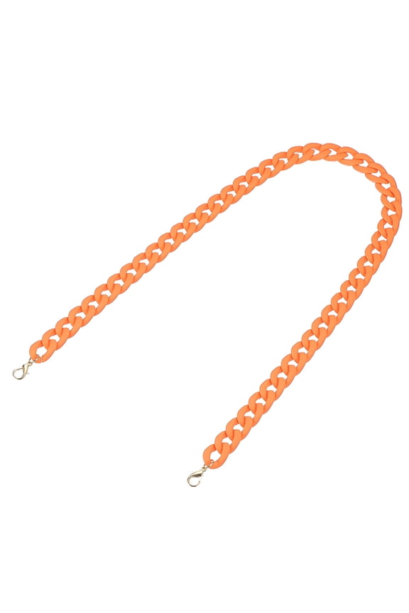 Acrylic Purse Strap, 35.4 Inch Matte Bag Chain Shoulder Purse Clutches Strap Replacement Bag Chain with Buckle for Handbag, Shoulder Bag Crossbody, Orange