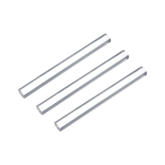 Uxcell Acrylic Round Rod,25mm Diameter 10inch Length,Clear,Solid Plastic PMMA Bar Stick for DIY Crafts 3pcs