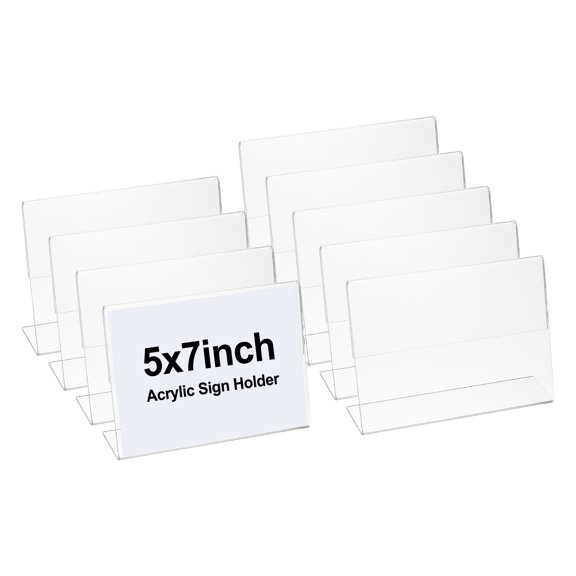 Uxcell Acrylic Sign Holder, 5x7inch 9 Pack L Shape Plastic Paper Display Stand