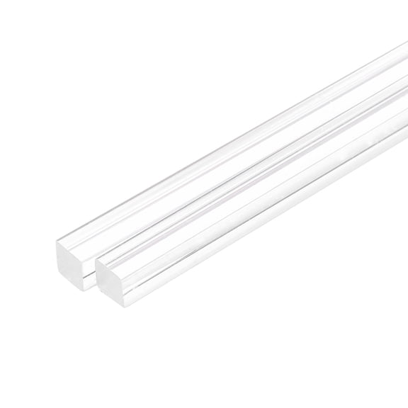 Uxcell Acrylic Square Rods Acrylic Dowel Rods Sticks Acrylic Plastic Sticks Strip for DIY Crafts 12mm x 300mm 2