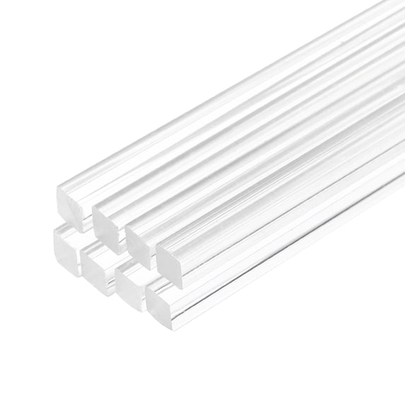 Uxcell Acrylic Square Rods Acrylic Dowel Rods Sticks Acrylic Plastic Sticks Strip for DIY Crafts 8mm x 300mm 8