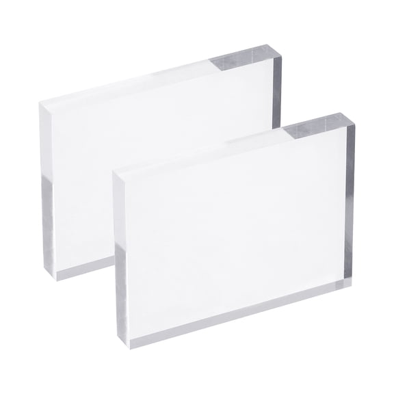 Uxcell Acrylic Stamp Block, 2 Pack Clear Block Mounting Blocks Set Rectangle