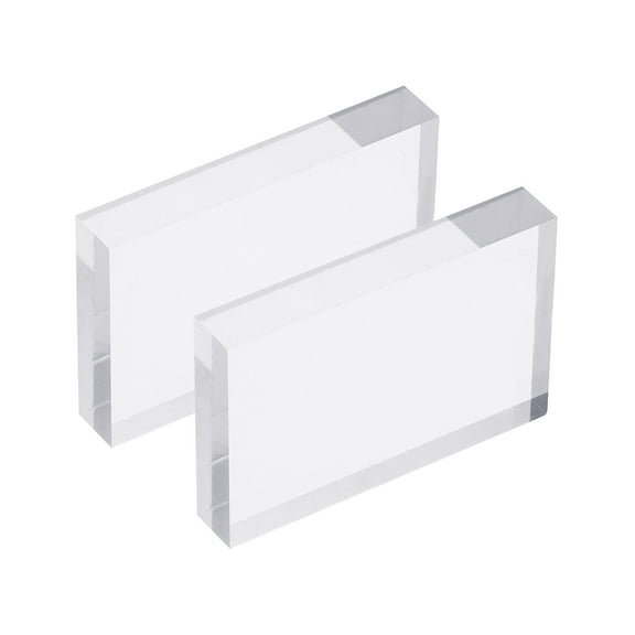 Uxcell Acrylic Stamp Block, 2 Pack Clear Stamping Block Mount Blocks Set Rectangle