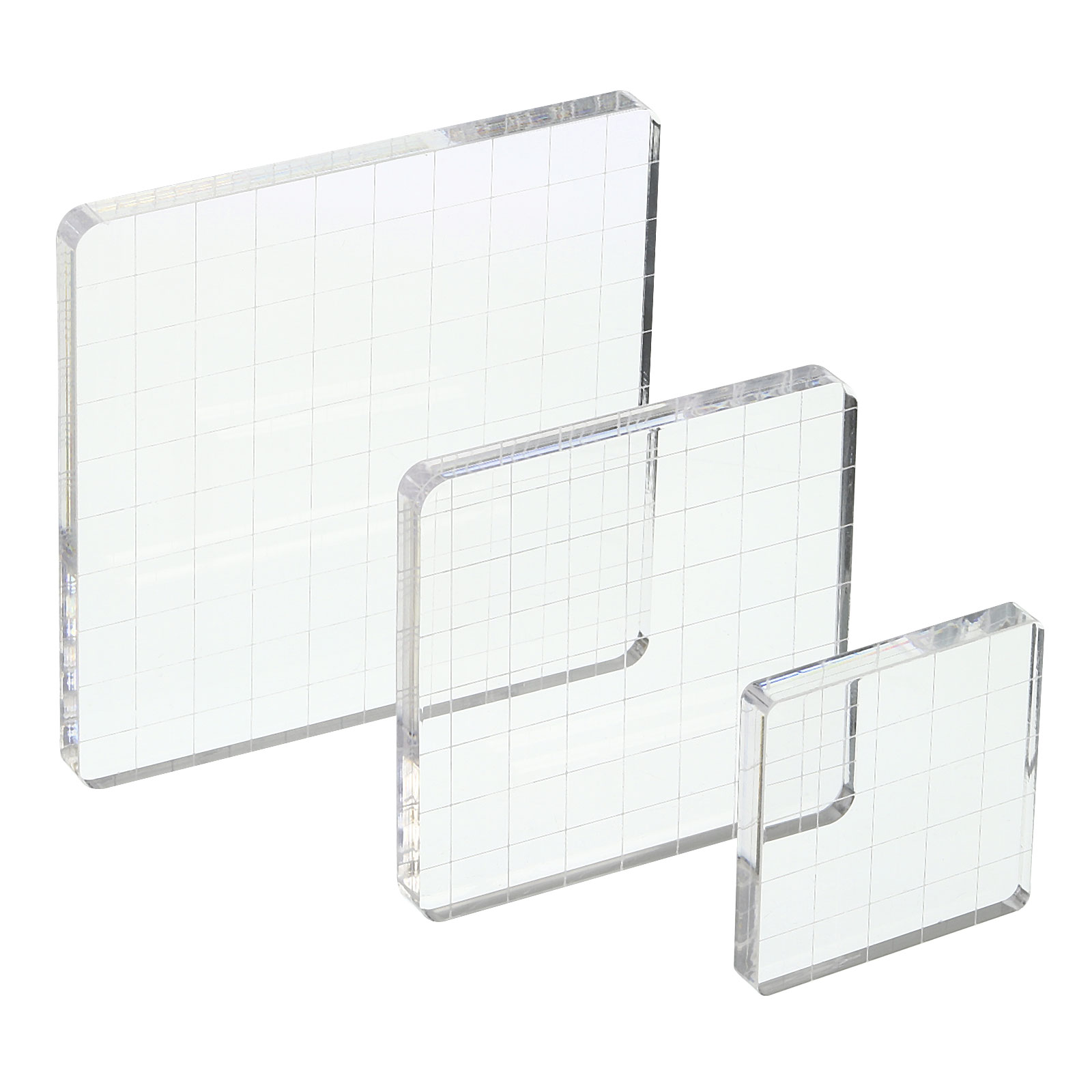 Uxcell Acrylic Stamp Block 3 Pack Clear Stamping Block with Grid