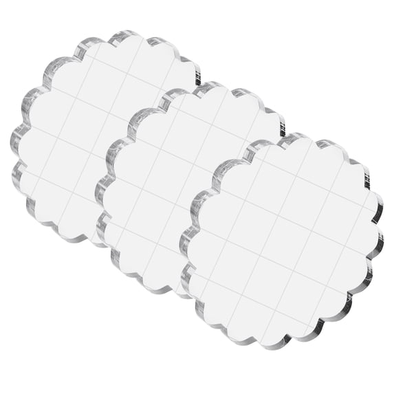Uxcell Acrylic Stamp Block, 3 Pack Round Shape with Lines, 2" Diameter