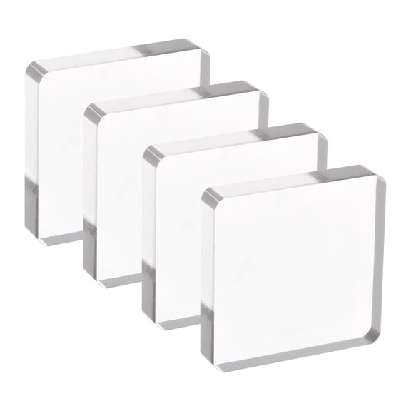 Uxcell Acrylic Stamp Block, 4 Pack Clear Stamping Block Decorative Mounting Blocks Set Rectangle for Wedding Flat Lay Photography Props Scrapbooking DIY Crafts Cards, 2" x 2"