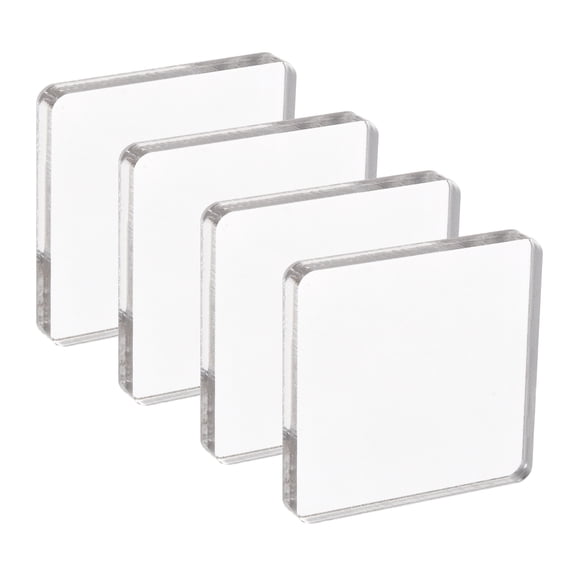 Uxcell Acrylic Stamp Block, 4 Pack Clear Stamping Block Decorative Mounting Blocks Set Rectangle for Wedding Flat Lay Photography Props Scrapbooking DIY Crafts Cards, 3" x 3"