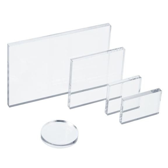 Uxcell Acrylic Stamp Block Clear Stamping Block Decorative Mounting Blocks Set, 5 Pack