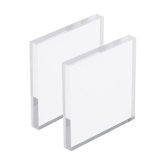 Uxcell Acrylic Stamp Blocks, 2 Pack Clear Stamping Block Mounting Blocks Set Square