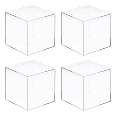 Uxcell Acrylic Storage Box Square Display Case with Lid, Container Box Clear 7.5x7.5x7.5cm