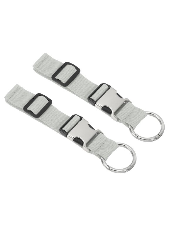 Add A Bag Luggage Straps, 2 Pcs Adjustable Suitcase Belt, Travel Accessories Metal Buckle Silver Gray