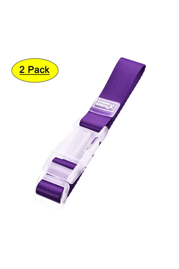 Add a Bag Luggage Straps, Adjustable Suitcase Belts with Buckle 300x25mm, Purple 2Pcs