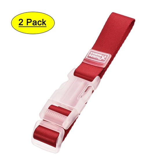Uxcell Add a Bag Luggage Straps Adjustable Suitcase Connect Belts with Buckle Red 2Pcs