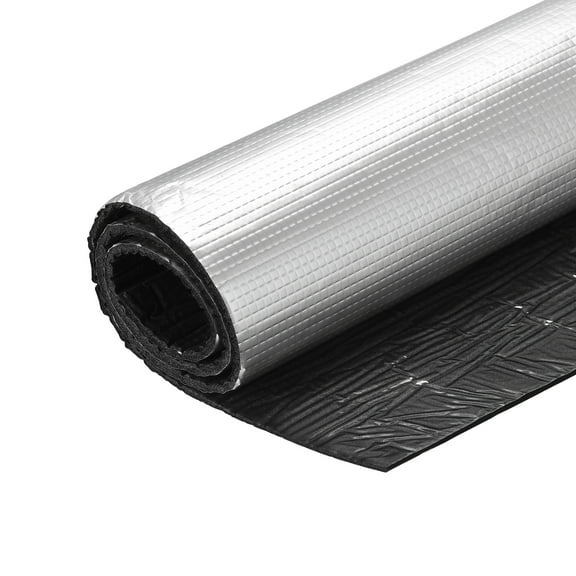 Uxcell Black Silver Tone Adhesive Aluminum Foil Waterproof Thermal Barrier Insulation Sheet Rubber Foam 1m x 1m x 5mm