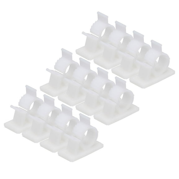 Uxcell Adhesive Cable Management Clip 50Pcs PE Cord Clamps 13 to 16mm Adjustable USB Cords Mouse Cables White