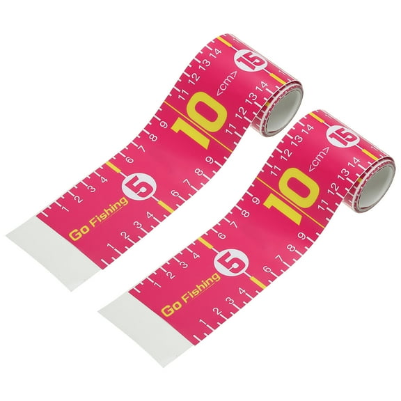 Uxcell Adhesive Fish Ruler, 2 Pack 51 Inch Fish Measuring Sticker Waterproof for Fishing Boat Kayak Workbench, Rose Red