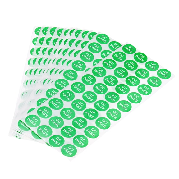 Uxcell Adhesive Labels 25mm QC PASS Mark for Industry Items Green Pack of 500