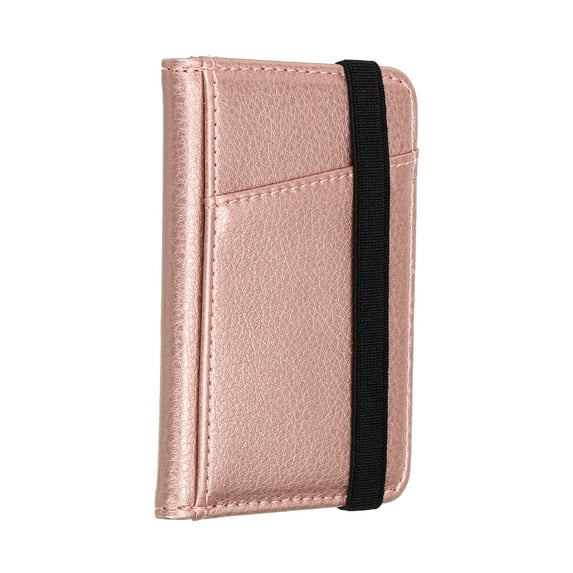 Uxcell Adhesive Phone Wallet Smart Phones or Cases Rose Gold PU Stick on Card Holder Elastic Storage