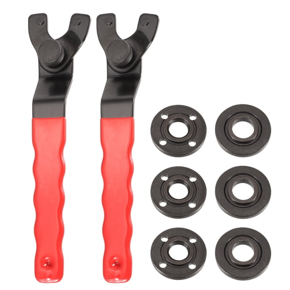 Uxcell Adjustable Angle Grinder Wrench Kit 0.4"-1.9" Range Lock Nut Pin Spanner Red