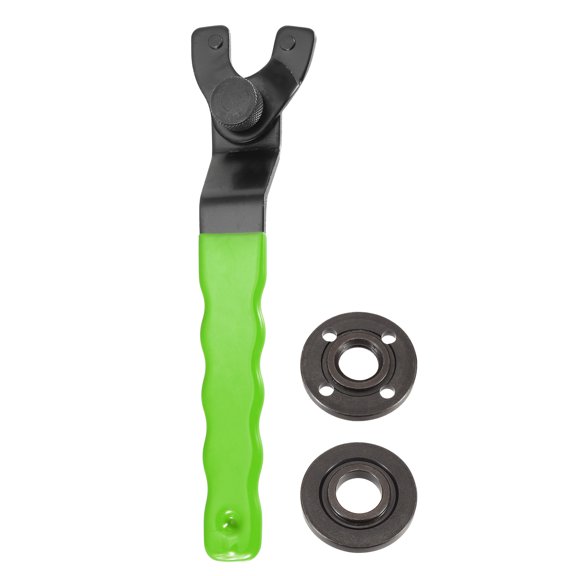 Uxcell Adjustable Angle Grinder Wrench Set 0.4"-1.9" Range Lock Nut Pin Spanner Green