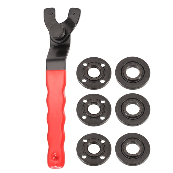 Uxcell Adjustable Angle Grinder Wrench Set 0.4"-1.9" Range Lock Nut Pin Spanners Red