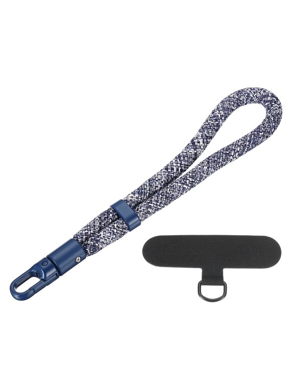 Adjustable Cell Phone Lanyard Strap, Hand Wrist Strap Lanyard with Tether Tabs Cellphone Keychain Wrist for Smartphones Key Chain Women and Men, White/Blue