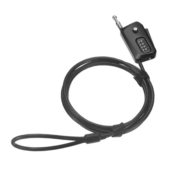 Uxcell Adjustable Combination Cable Lock, (6 Ft, Black), 4 Digit Combination Retractable Steel Security Cable Padlock for Luggage Helmet Suitcase Trail Camera Kayak Outdoor Bike Scooter