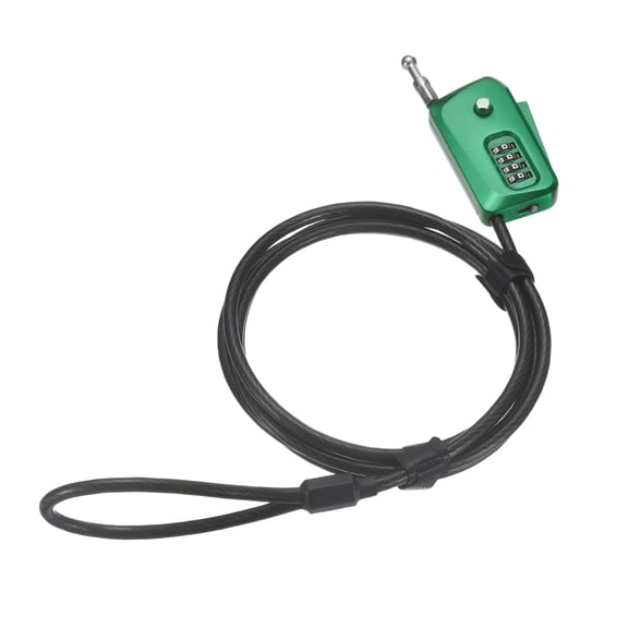 Uxcell Adjustable Combination Cable Lock, (6 Ft, Green), 4 Digit Combination Retractable Steel Security Cable Padlock for Luggage Helmet Suitcase  Trail Camera Kayak Outdoor Bike Scooter