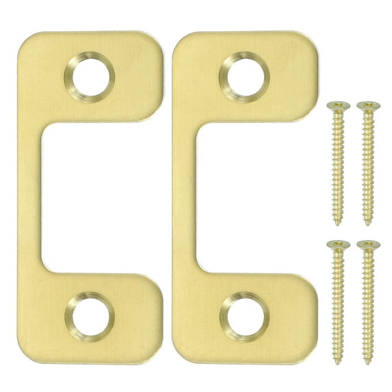 Uxcell Adjustable Door Strike Plate with Screws Stainless Steel for Electronic Locks Gold