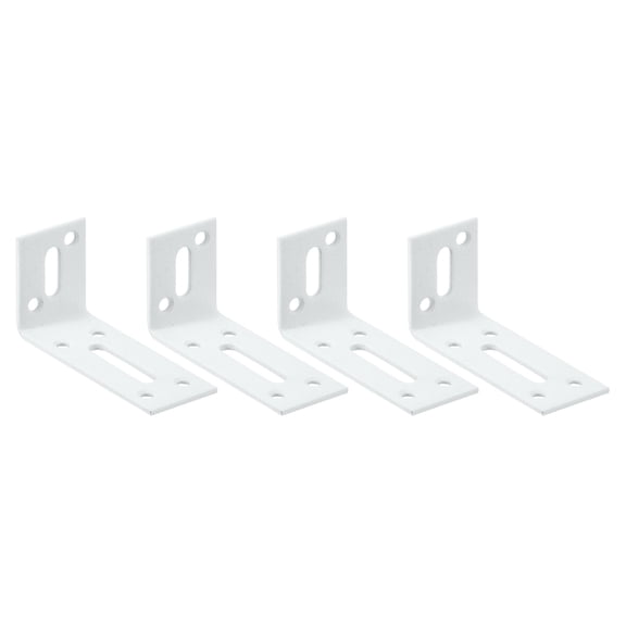 Uxcell Adjustable L Corner Braces, 4Pcs 80 x 40 x 30mm Stainless Steel L Corner Code for Furniture Mending, White