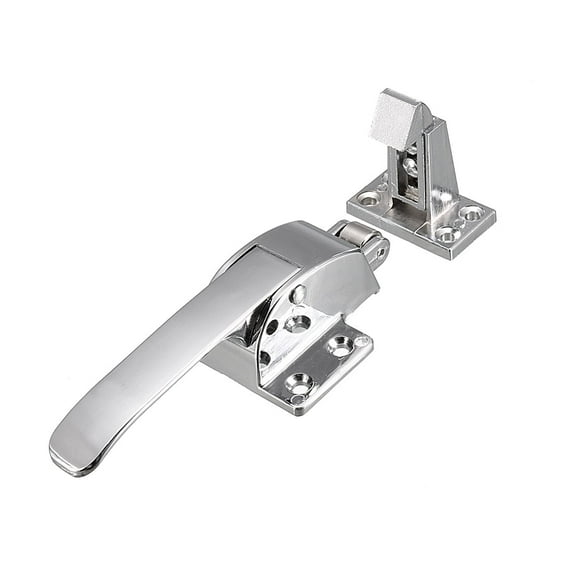 Uxcell Adjustable Latch Spring Loaded Walk in Freezer Cooler Door Handle Grip Hardware Silver Tone