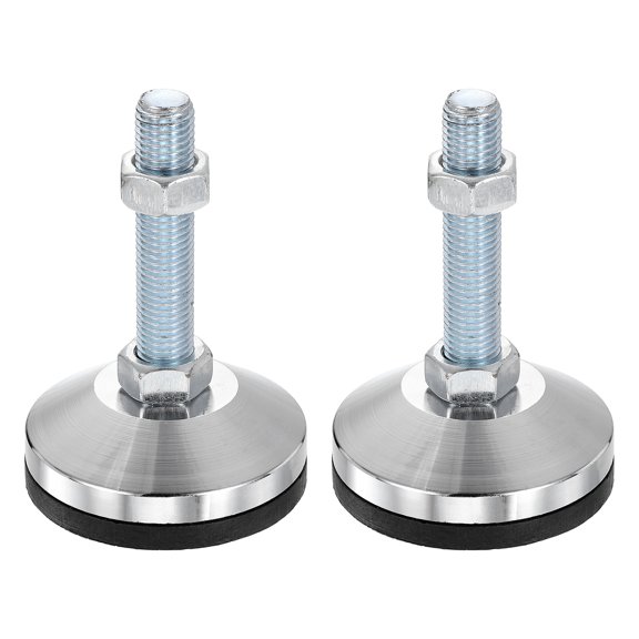 Uxcell Adjustable Leveling Feet M16 3.15" Dia Base 4.65"L 2 Pack, 1102 Lb Capacity Carbon Steel Machine Leveling Feet for Workbench Laboratory Equipment Stability Machine Cabinet Table Ware