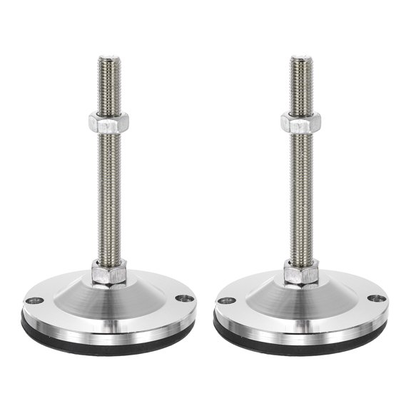 Uxcell Adjustable Leveling Feet M16 4.72" Dia Base 7.28"L 2 Pack, 2205 Lb Capacity Carbon Steel Machine Leveling Feet for Workbench Laboratory Equipment Stability Machine Cabinet Table Ware