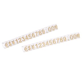 Uxcell Adjustable Mini Cube Price Tag Display Number Gold on Clear 3.3x5.6mm 16Pcs
