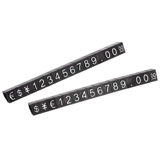 Uxcell Adjustable Mini Cube Price Tag Display Number Silver on Black,3.8x6.9mm,10 sets