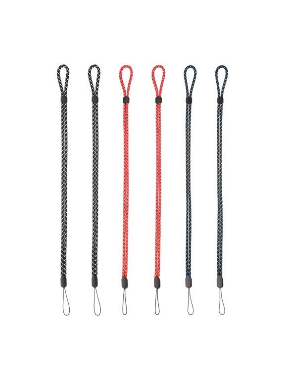 Adjustable Neck Lanyard, 6 Pcs Neck Strap Lanyard, Long Thin Keychain String Wristlet Straps for Cell Phone Key, Black Jacquard/Red Jacquard/Blue Jacquard