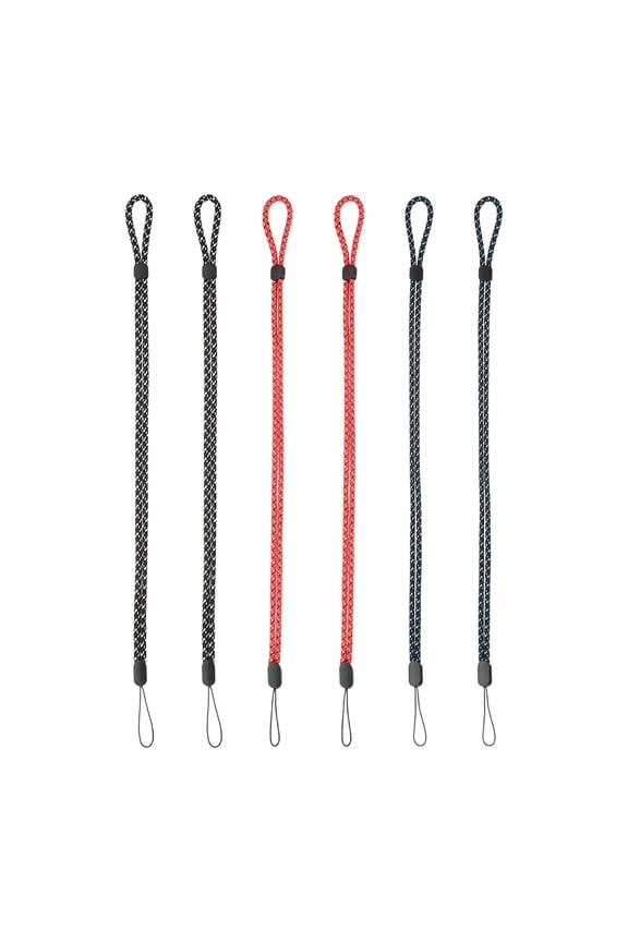 Adjustable Neck Lanyard, 6 Pcs Neck Strap Lanyard, Long Thin Keychain String Wristlet Straps for Cell Phone Key, Black Jacquard/Red Jacquard/Blue Jacquard