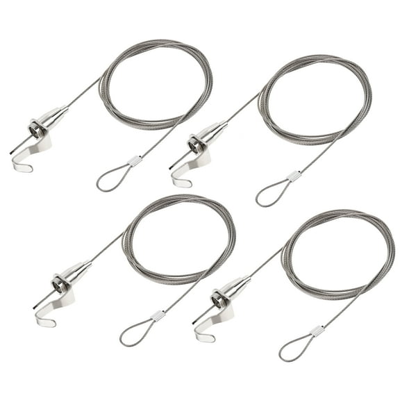 Uxcell Adjustable Picture Hanging Wire Kit 2M Electroplating Load 66lbs 4Pack