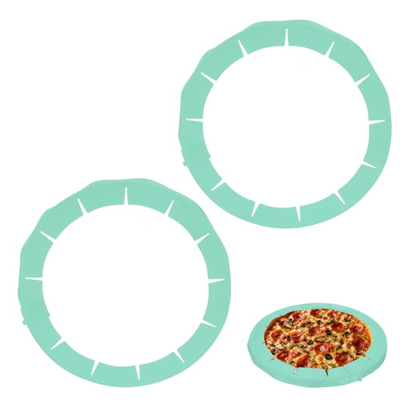 Uxcell Adjustable Silicone Pie Crust Shields 2Pcs, Baking Protectors Cover Ring Crust Edges Prevents Edges from Burning- for 8-11.4" Baking Pie Pizza Pans Bake Oven Microwave, Green