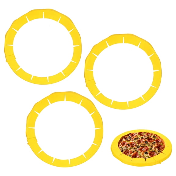 Uxcell Adjustable Silicone Pie Crust Shields 3Pcs, Baking Protectors Cover Ring Crust Edges Prevents Edges from Burning- for 8-11.4" Baking Pie Pizza Pans Bake Oven Microwave, Yellow