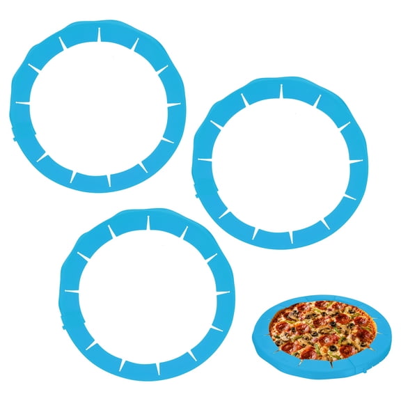 Uxcell Adjustable Silicone Pie Crust Shields 3Pcs, Baking Protectors Cover Ring Crust Edges Prevents Edges from Burning- for 8-11.4" Baking Pie Pizza Pans Bake Oven Microwave, Blue