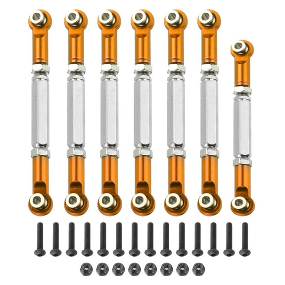 Uxcell Adjustable Turnbuckles Camber Link Linkages Aluminum Alloy Servo Linkages Tie Rod for 2WD 1/10 RC Car(Gold)