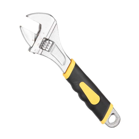Uxcell Adjustable Wrench 10" High Carbon Steel Industrial Wide Jaw Wrench Adjustable Repairs Spanner Tool with Graduated Scale for Home Garage Workshop Plumbing, Yellow-Black