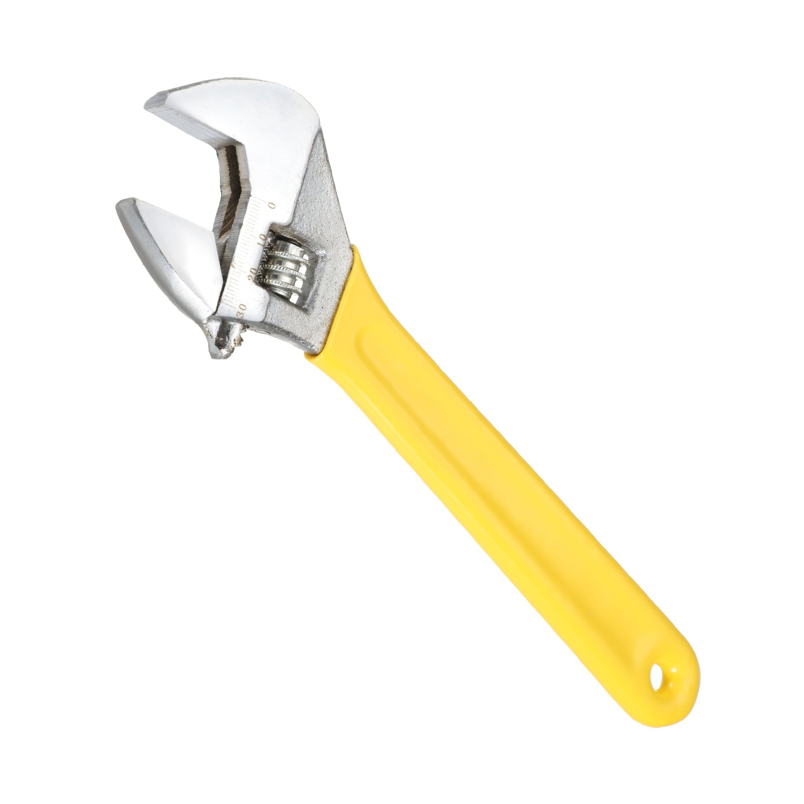 Uxcell Adjustable Wrench 10" High Carbon Steel Industrial Wide Jaw Wrench Adjustable Repairs Spanner Tool with Graduated Scale for Home Garage Workshop Plumbing, Yellow